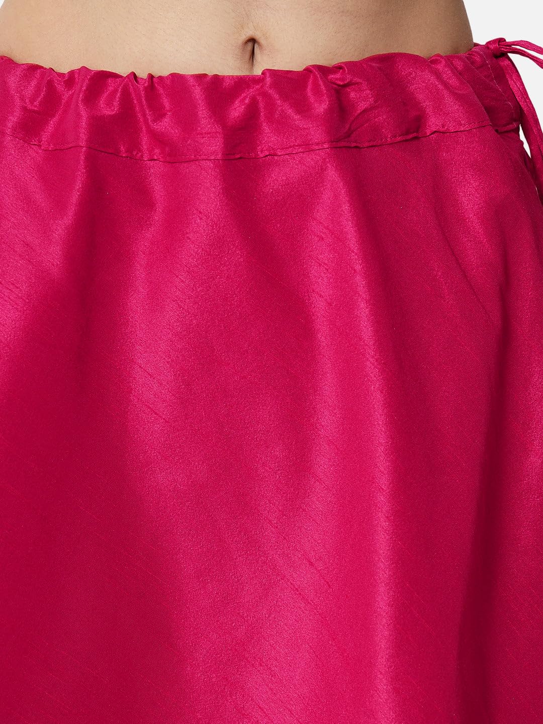 studio rasa Women's Dupion Hand Block Printed Bias Skirt for Wedding Festive (Pink)