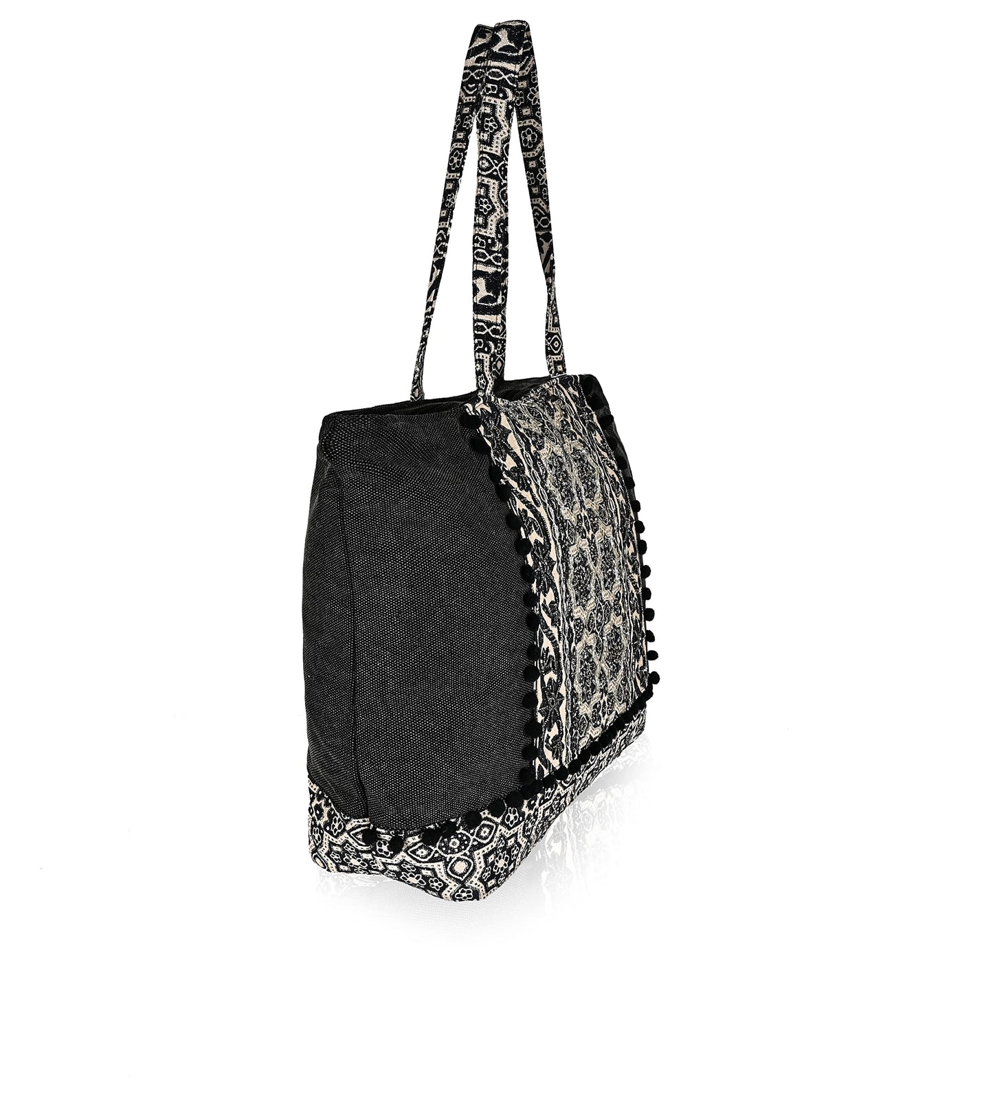 Boho Girl Black Iris Tote Bag For Women