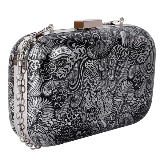 Lino Perros Black Printed Clutch