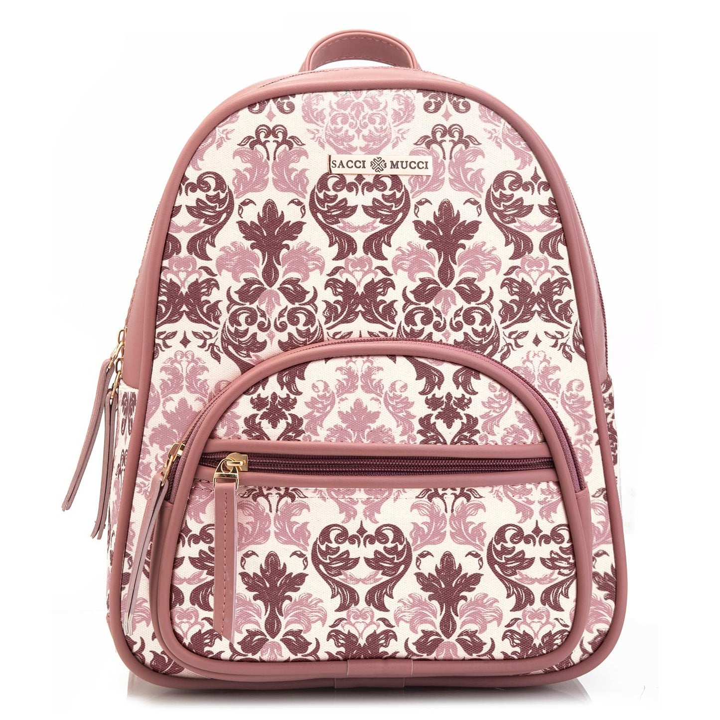 SACCI MUCCI Backpacks for girls latest | hand bag for women Trendy | college bags for girls Mini Small Women Backpacks Womens Kids Girls - Damask (Pink)