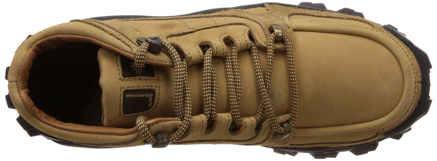 Woodland Men's Camel Leather Sneakers - 10 UK/India (44 EU)