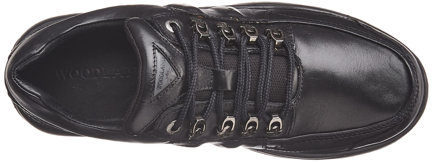 Woodland Men's Black Leather Sneaker (GC 3585119)