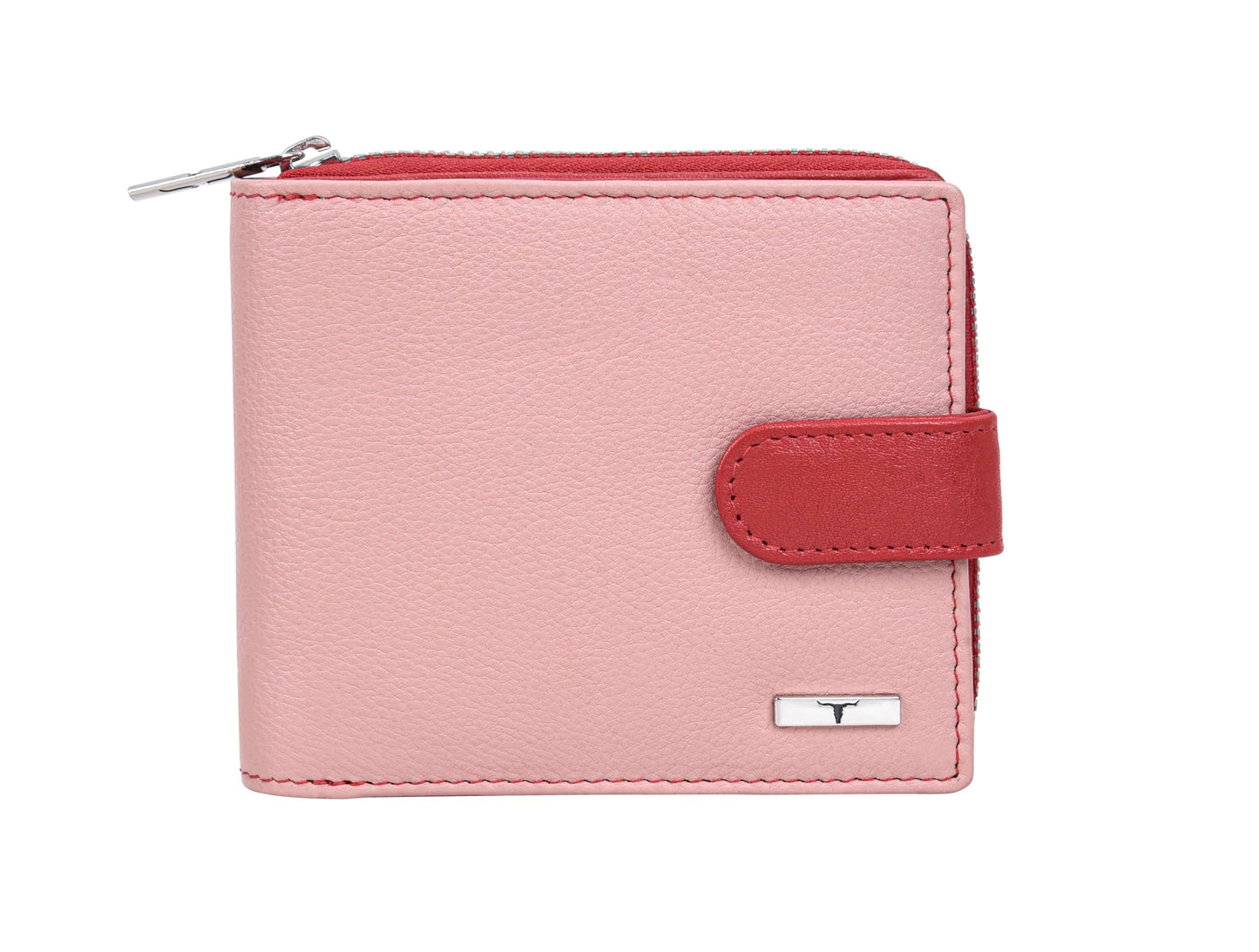 URBAN FOREST Luna Red/Pink Leather Wallet for Women