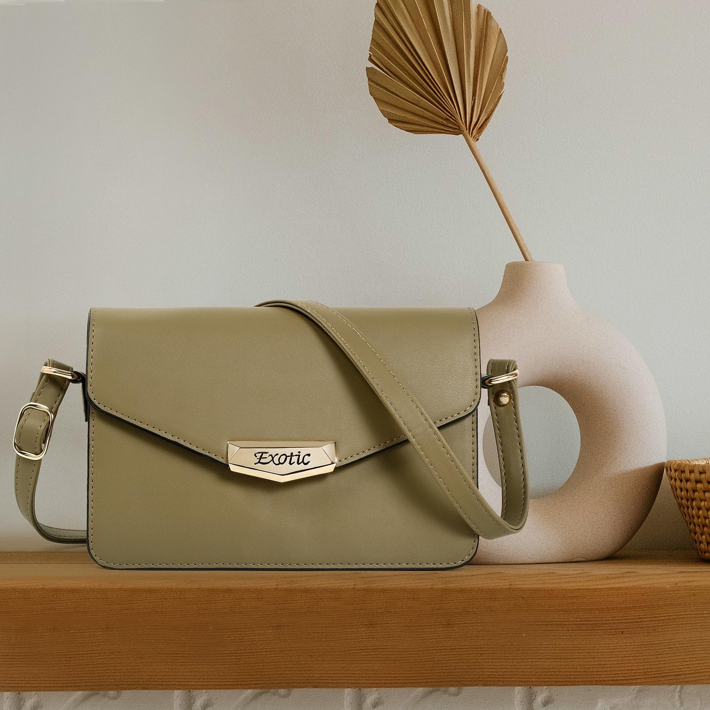 EXOTIC Stylish Sling Bag for Modern Girl/Women (Olive)