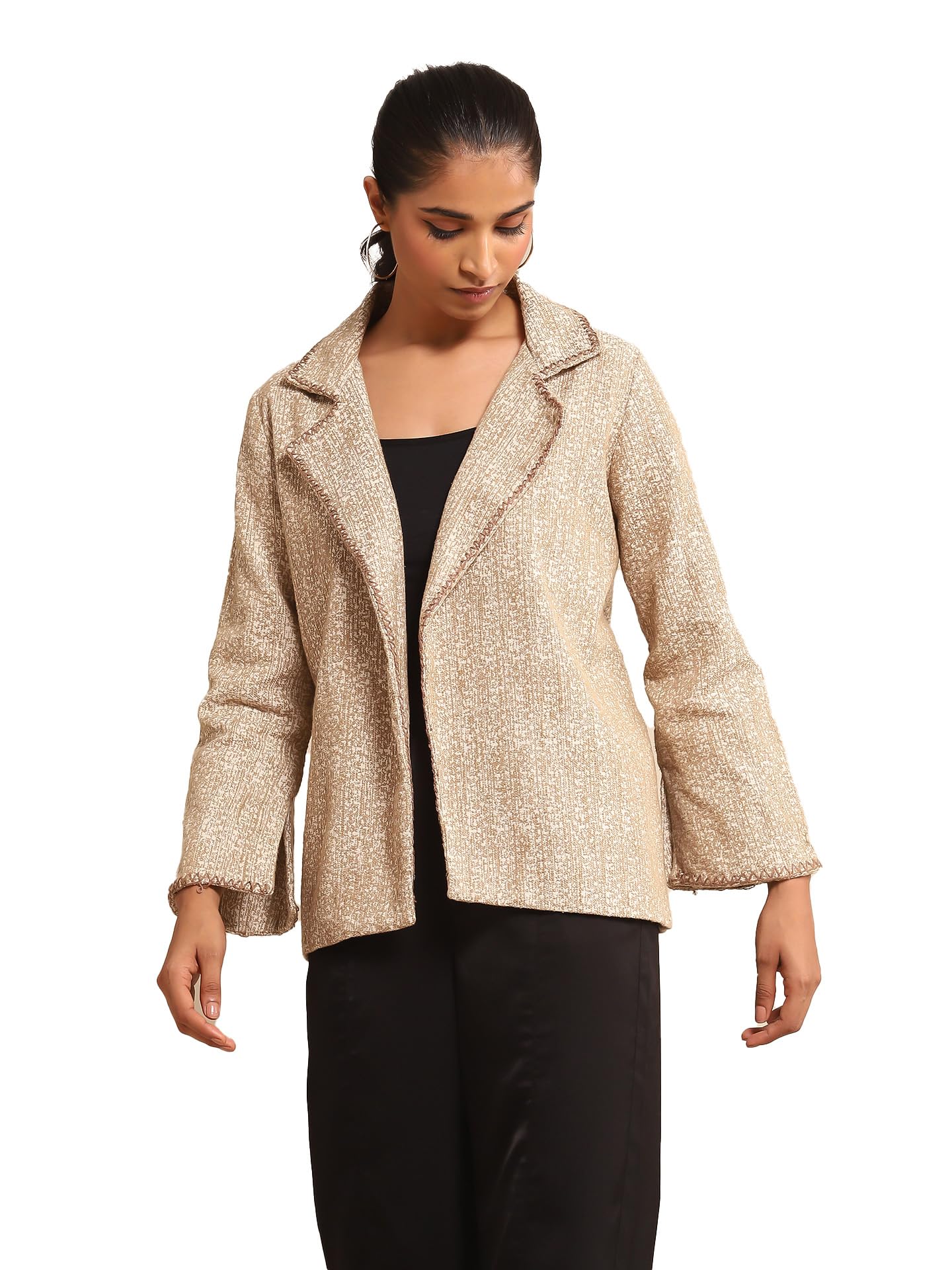 Ritu Kumar Beige Cotton Jacquard Jacket