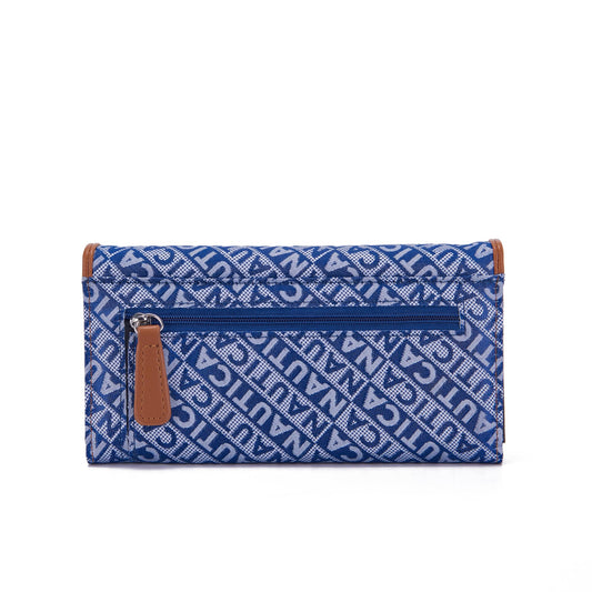 NAUTICA Women's Perfect Carry-All Money Manager RFID Blocking Wallet Organizer, Navy