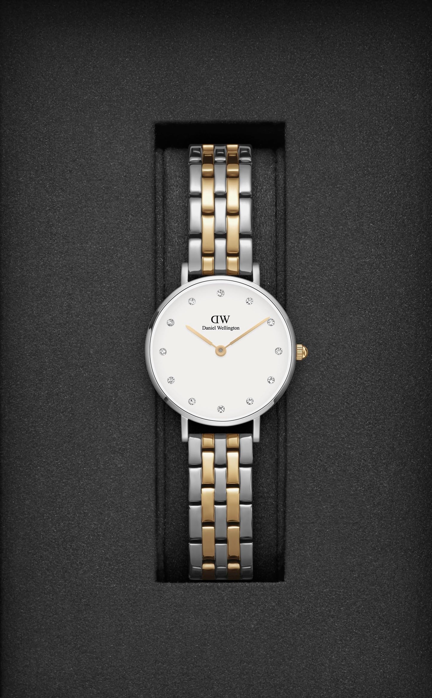 Daniel Wellington Petite Lumine 28 5-Link White Women Analogue Watch