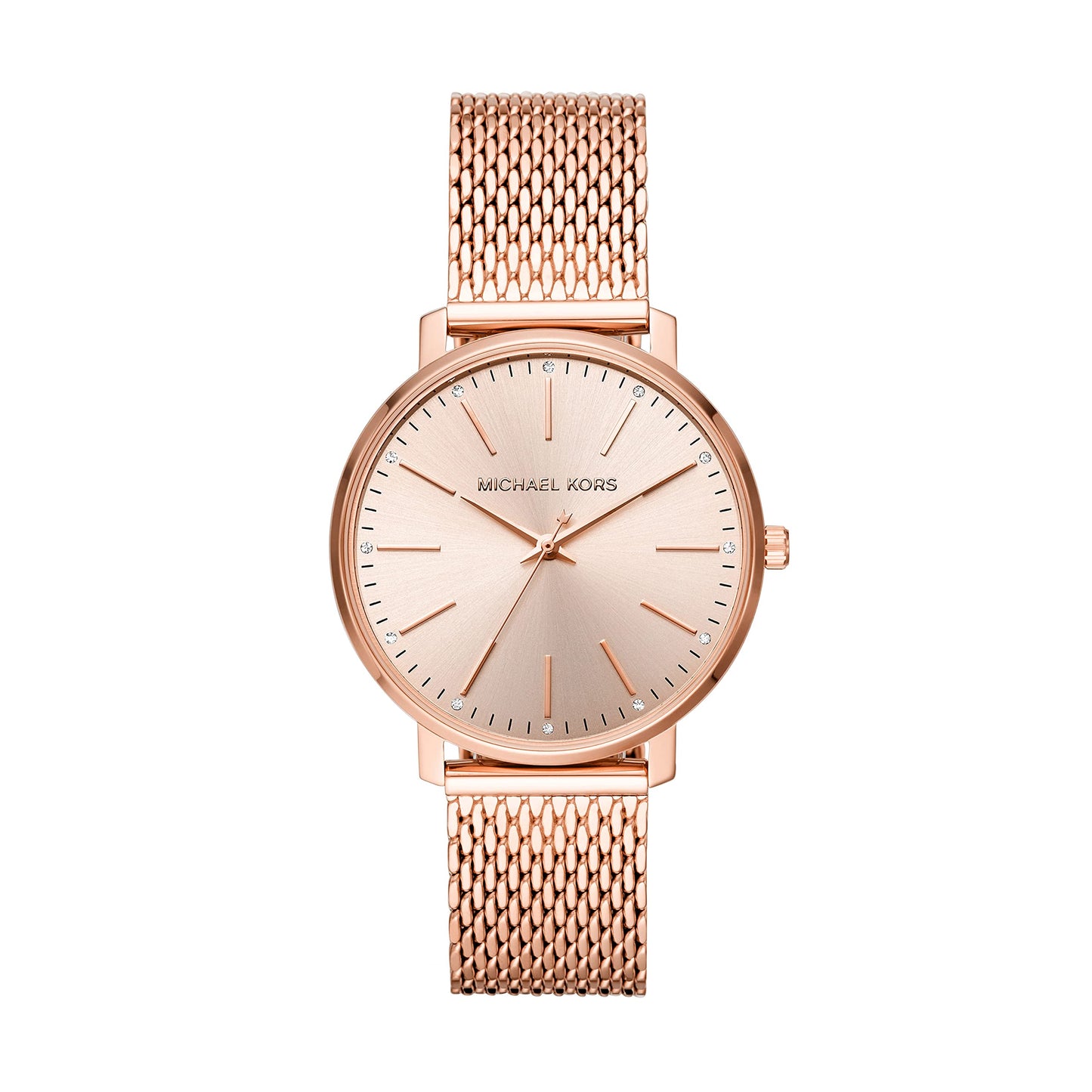 Michael Kors Analog Gold Dial Women's Watch Stainless Steel, Rose Gold Strap