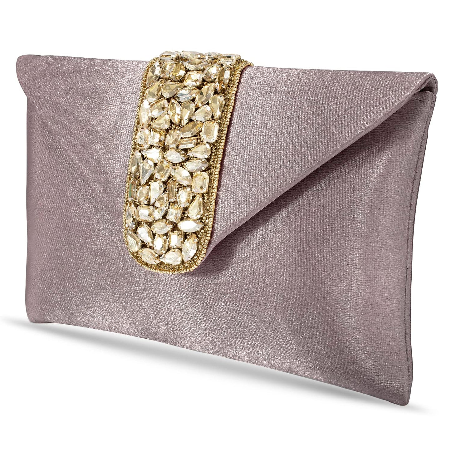 Peora Rose Gold Clutch Purses for Women Handmade Evening Sling Handbag Stylish Bridal Fashion Clutch Bag for Girls