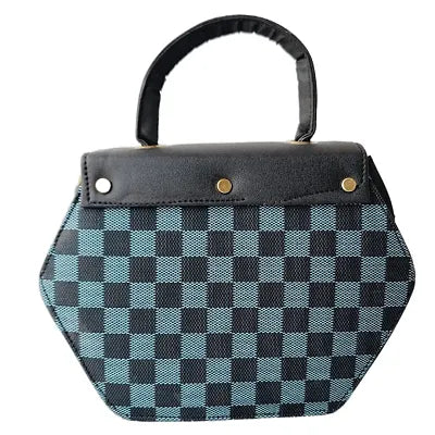 hexagonal shaped sling bag (blue black)