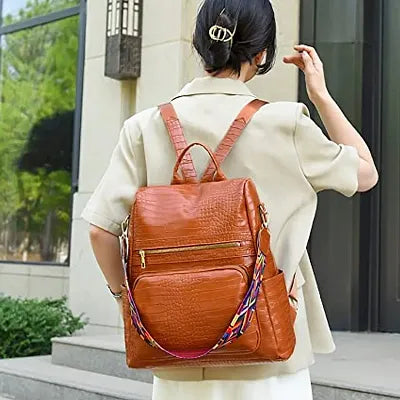 Women High Qulity PU Lather Multipurpose Backpack Handbag Purse, Travel Backpack Shoulder Bag for Ladies and Girls-BP1013