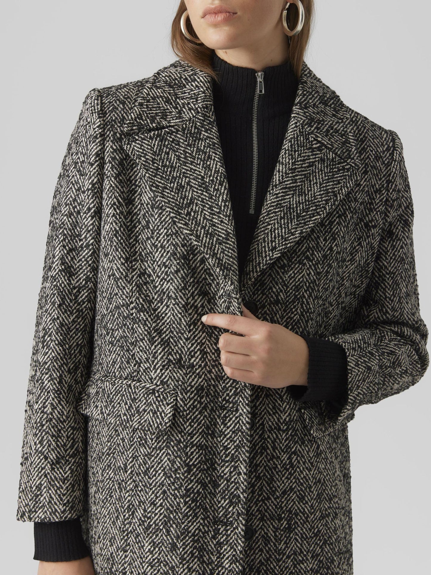 VERO MODA Women's A-Line Coat (10294693- Black