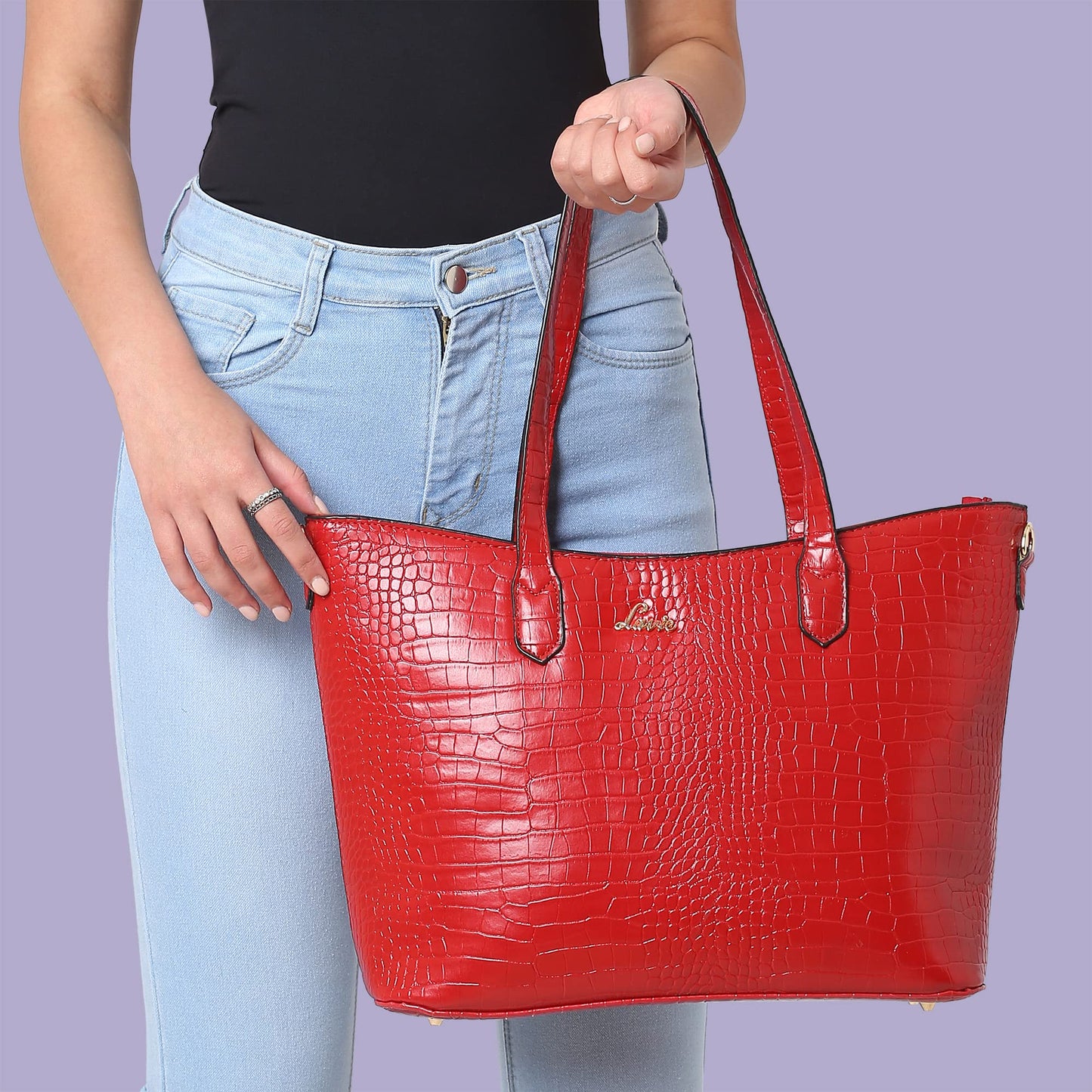 Lavie womens Hailon T Large Red Tote Bag