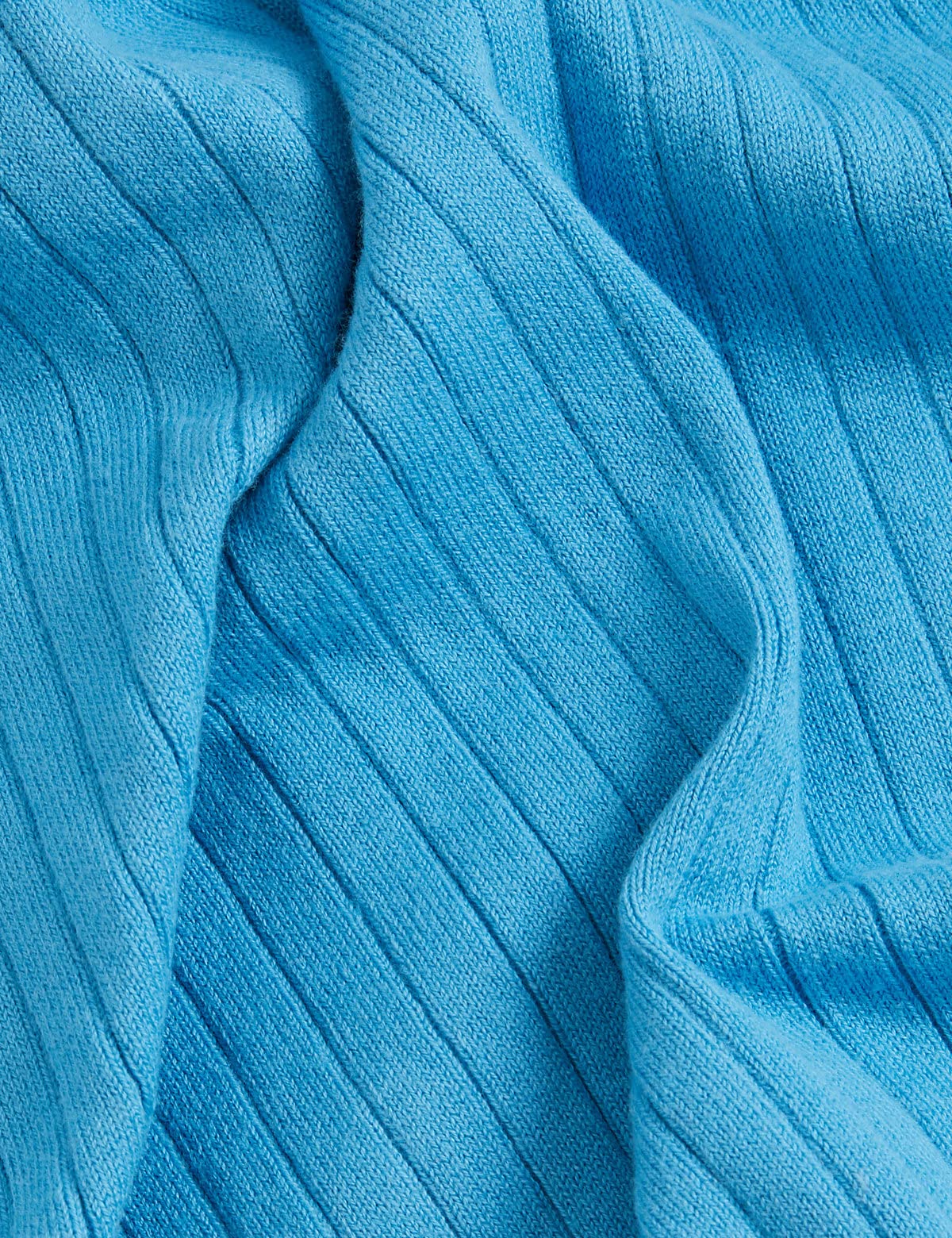 Marks & Spencer Cotton Rich Ribbed V-Neck Cardigan T38972MEDIUM Turquoise (S)