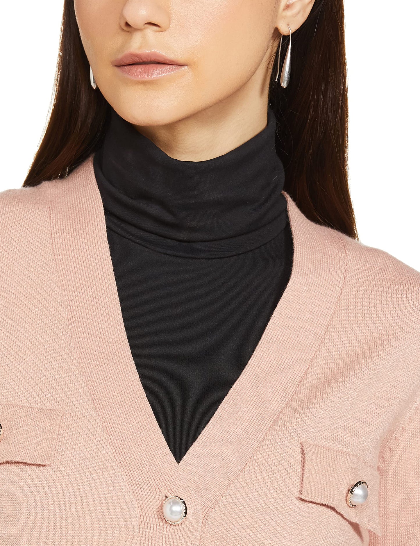 Max Women's Polyester Casual Cardigan Sweater (SFS2505_Blush_XS)