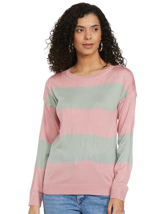 Van Heusen Women Women's Acrylic Blend Classic Sweater (Pink)