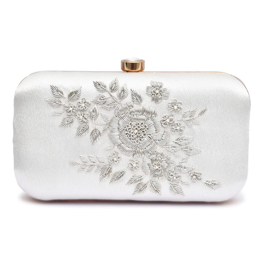 For The Beautiful You Big Flower Women's Clutch (White)