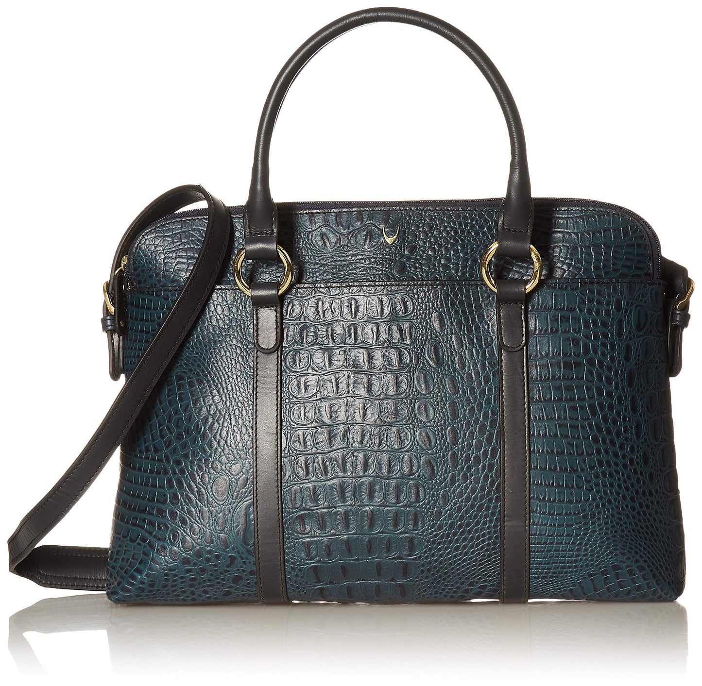 Hidesign Women's Handbag (Baby Croco Shiny MN Blue)