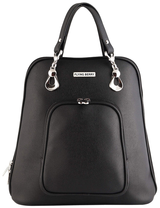 FLYING BERRY Womens Backpack Handbag(Black) Free Size