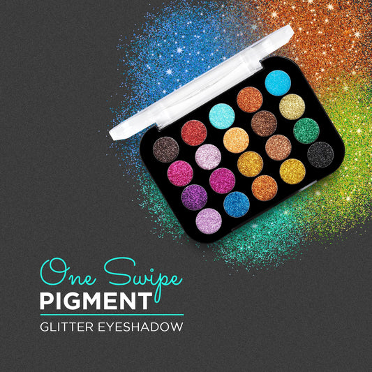 Shryoan 20 Shades Glitter eyeshadow palette Shade 02 (Multicolor) Shimmery Finish