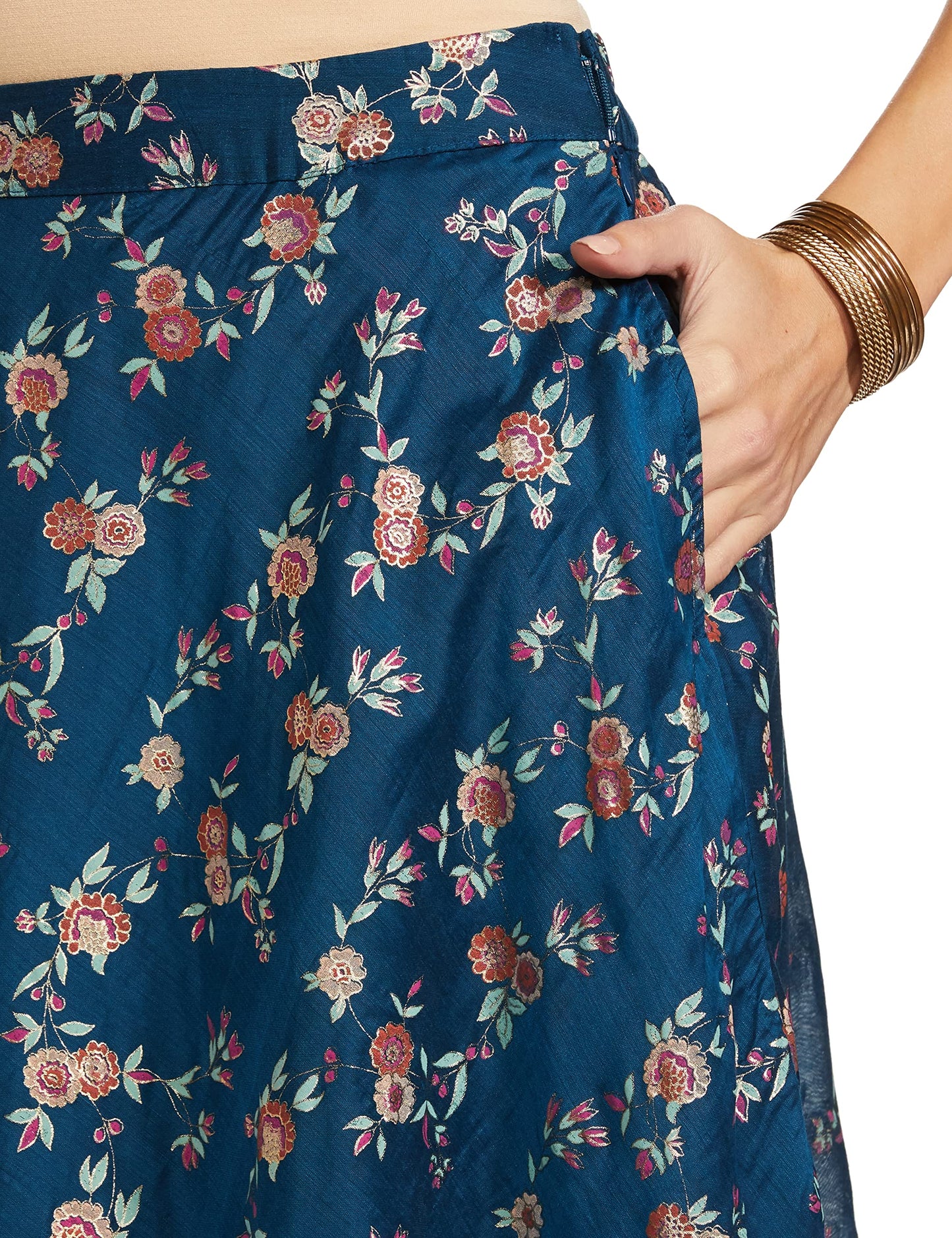 Global Desi Polyester A-Line Skirt