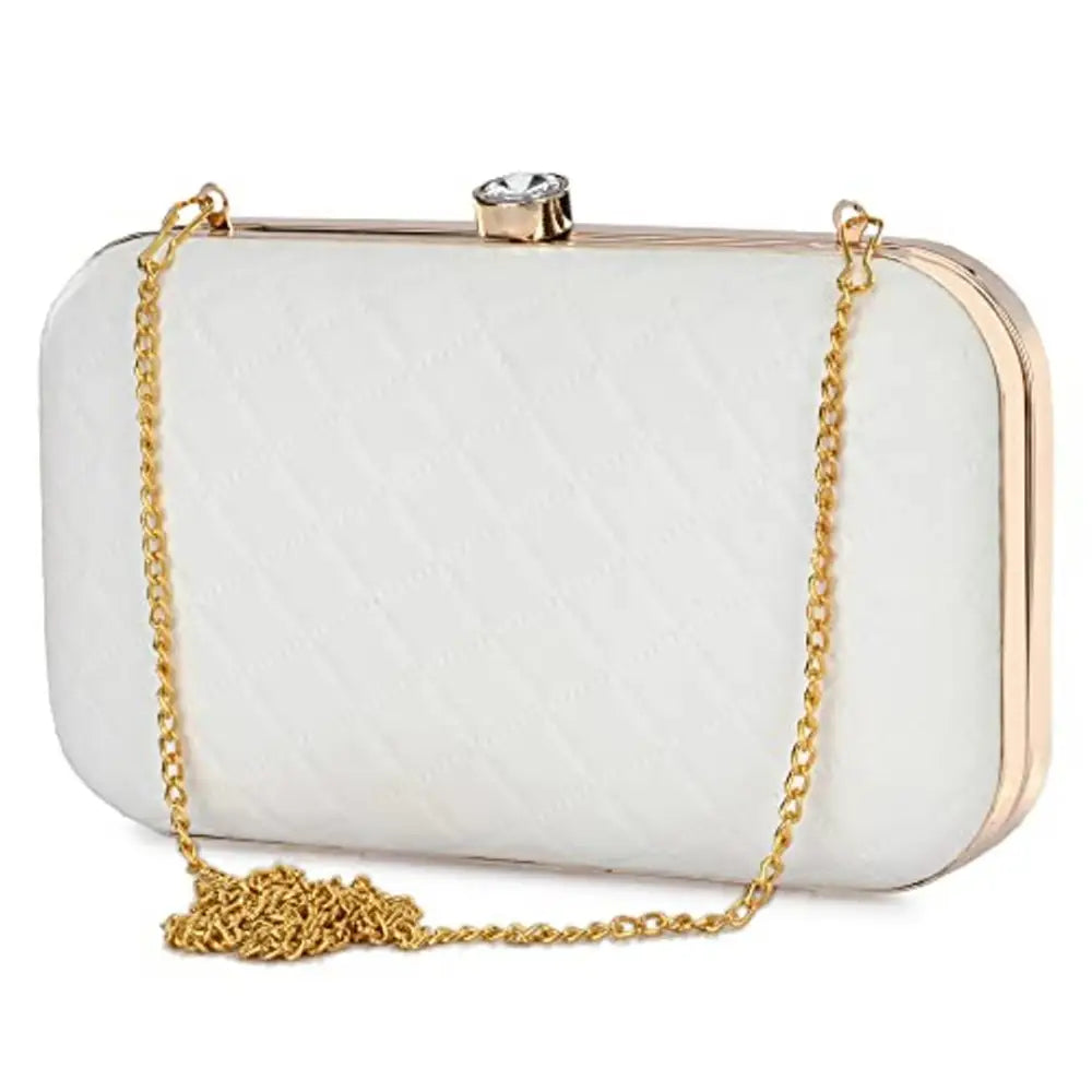 For The Beautiful You Round White Jewel Women's Clutch