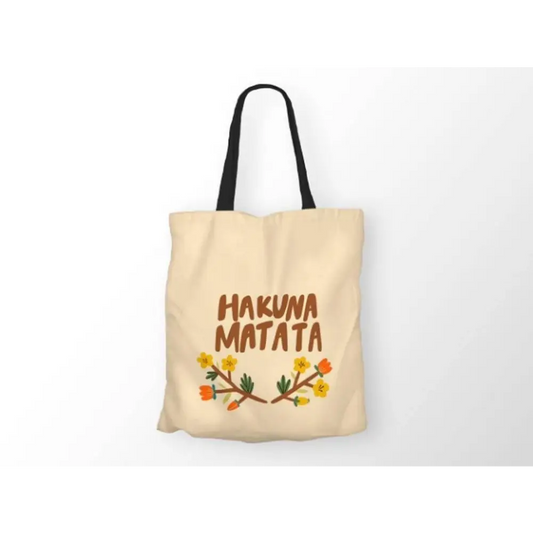 Hakuna Matata Printed Canvas Tote BagSaumyasStore