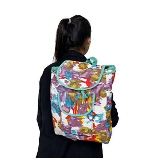 IndiWeaves Women's Multicolor Cotton Backpack