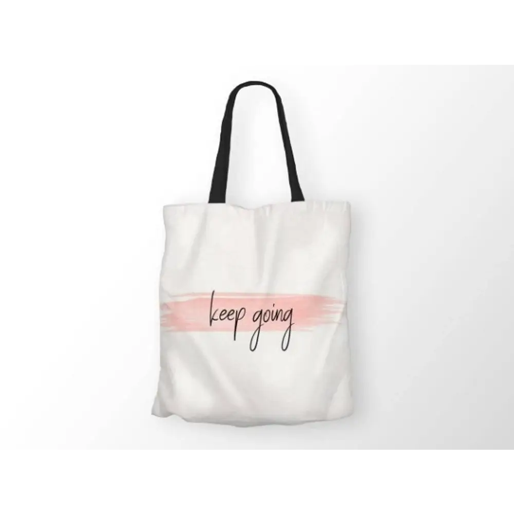 Keep Going Printed Canvas Tote Bag