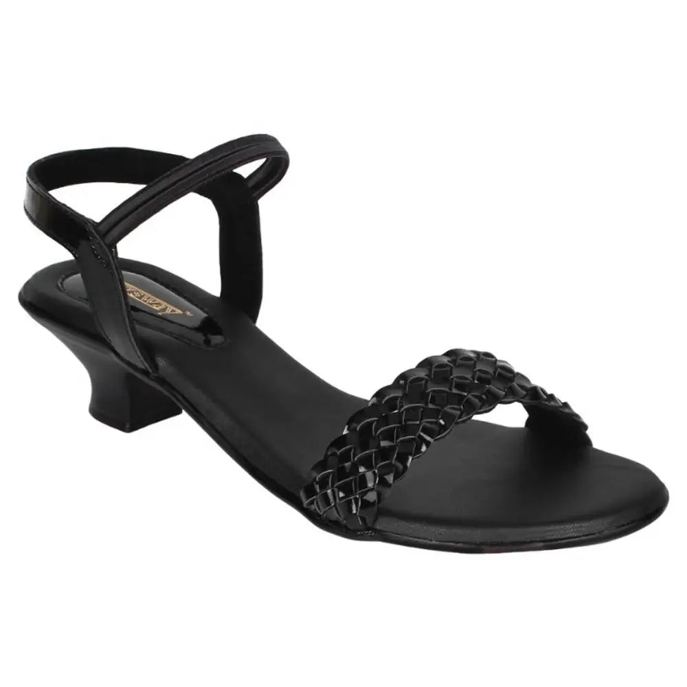 Legsway Black Synthetic Heeled Sandal