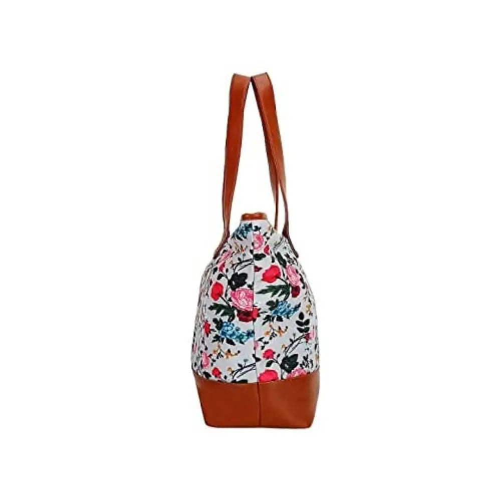 Lychee Bags Women Canvas Grey Tan Tote Bag