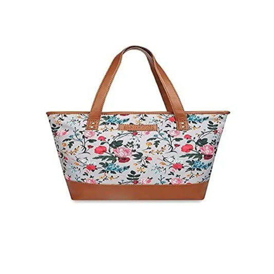 Lychee Bags Women Canvas Grey Tan Tote Bag