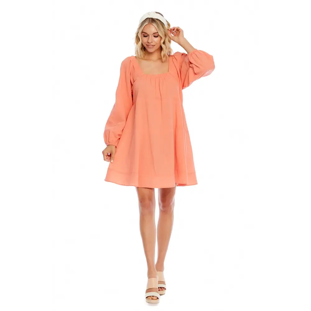 Mud Pie Ryland Women's Tiered Dress, Coral, Large