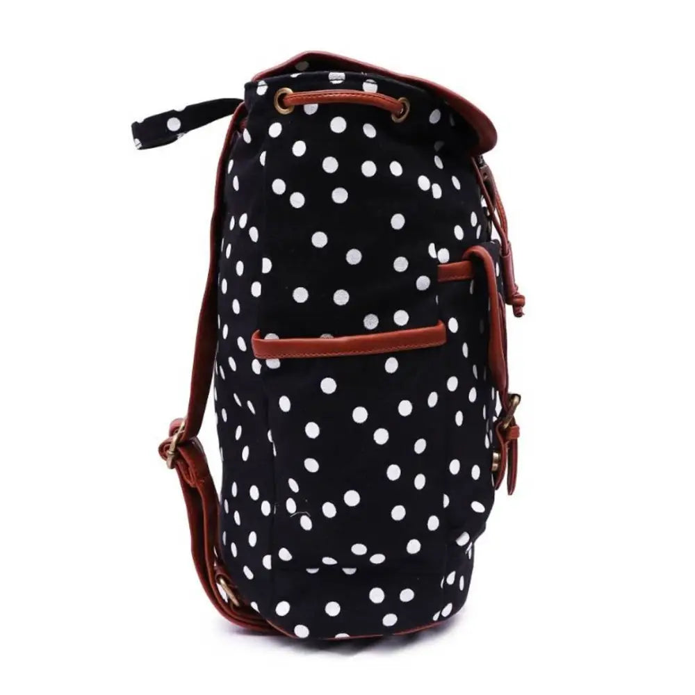 Printed Canvas Strip Black White Backpack