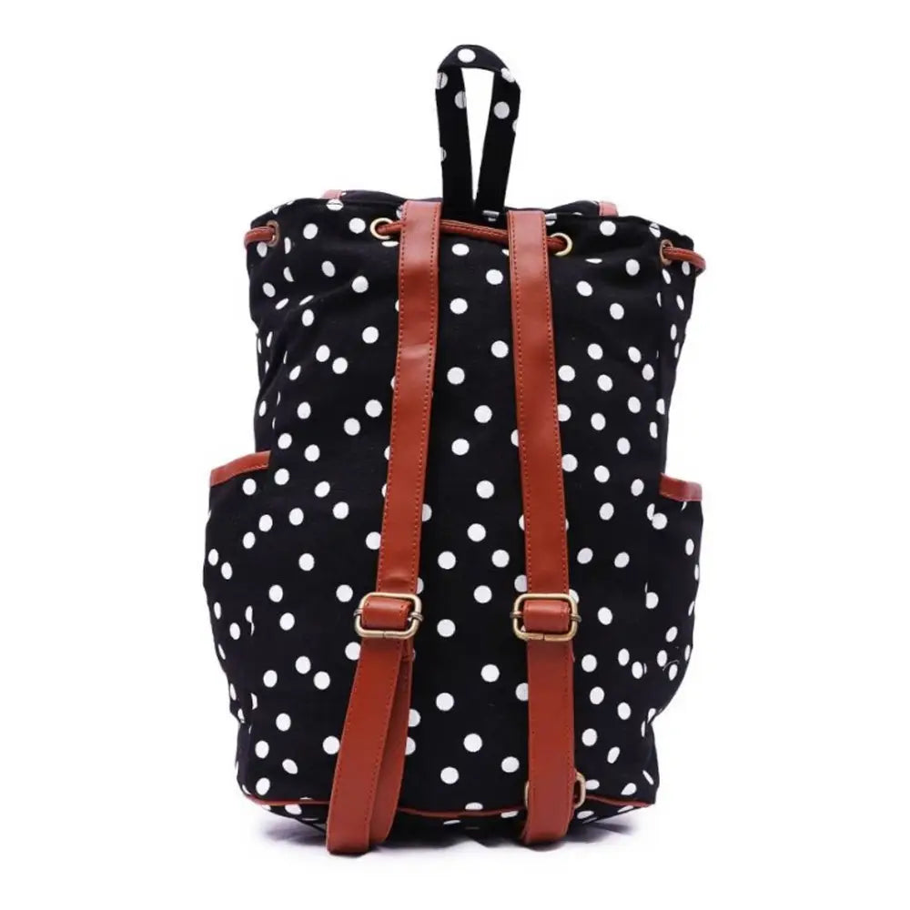 Printed Canvas Strip Black White Backpack