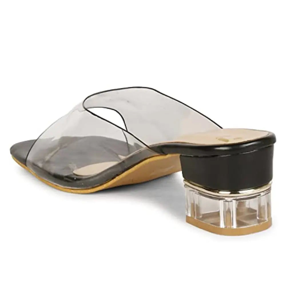 R DEZINO Transparent, Comfortable and Stylish heel slip-on sandal