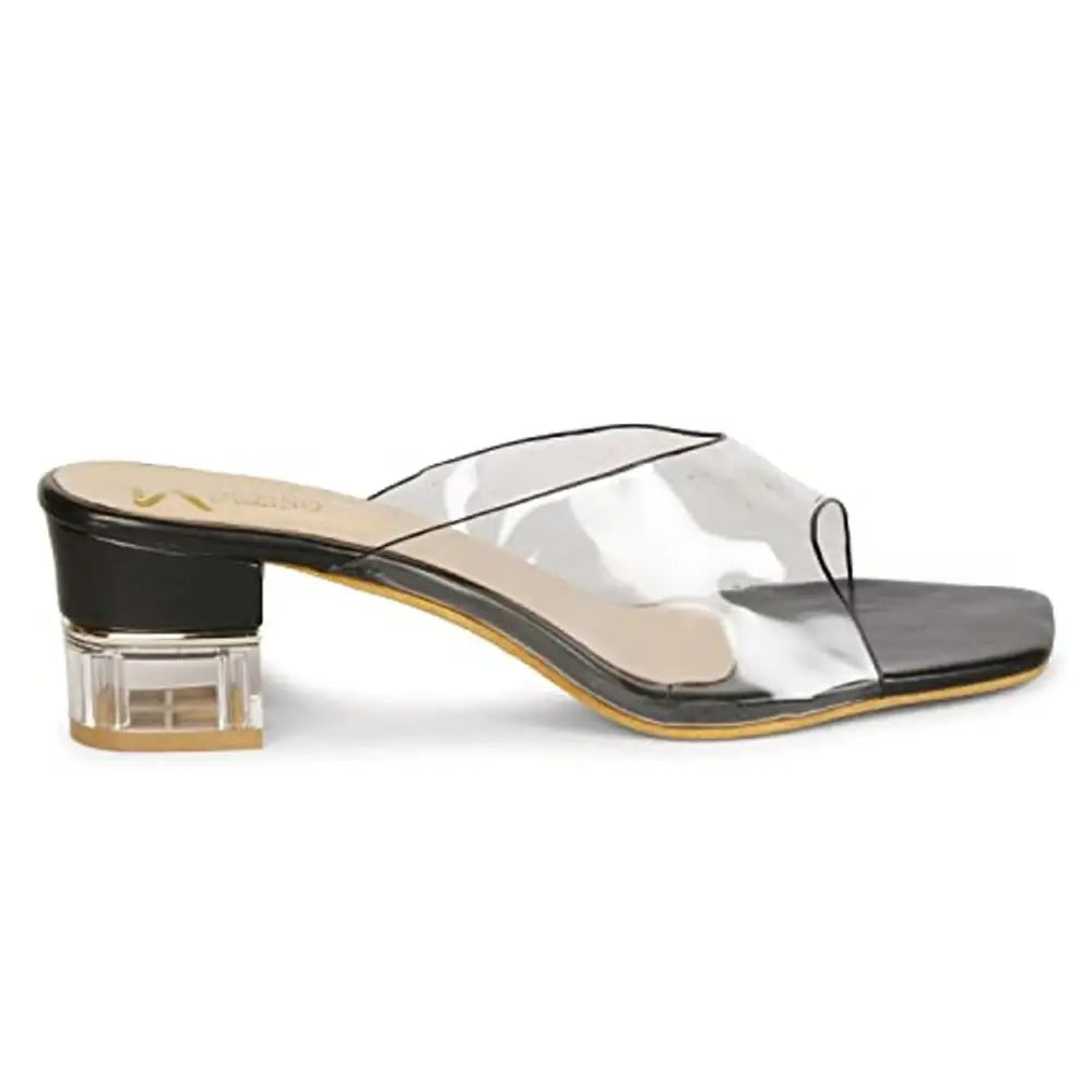 R DEZINO Transparent, Comfortable and Stylish heel slip-on sandal