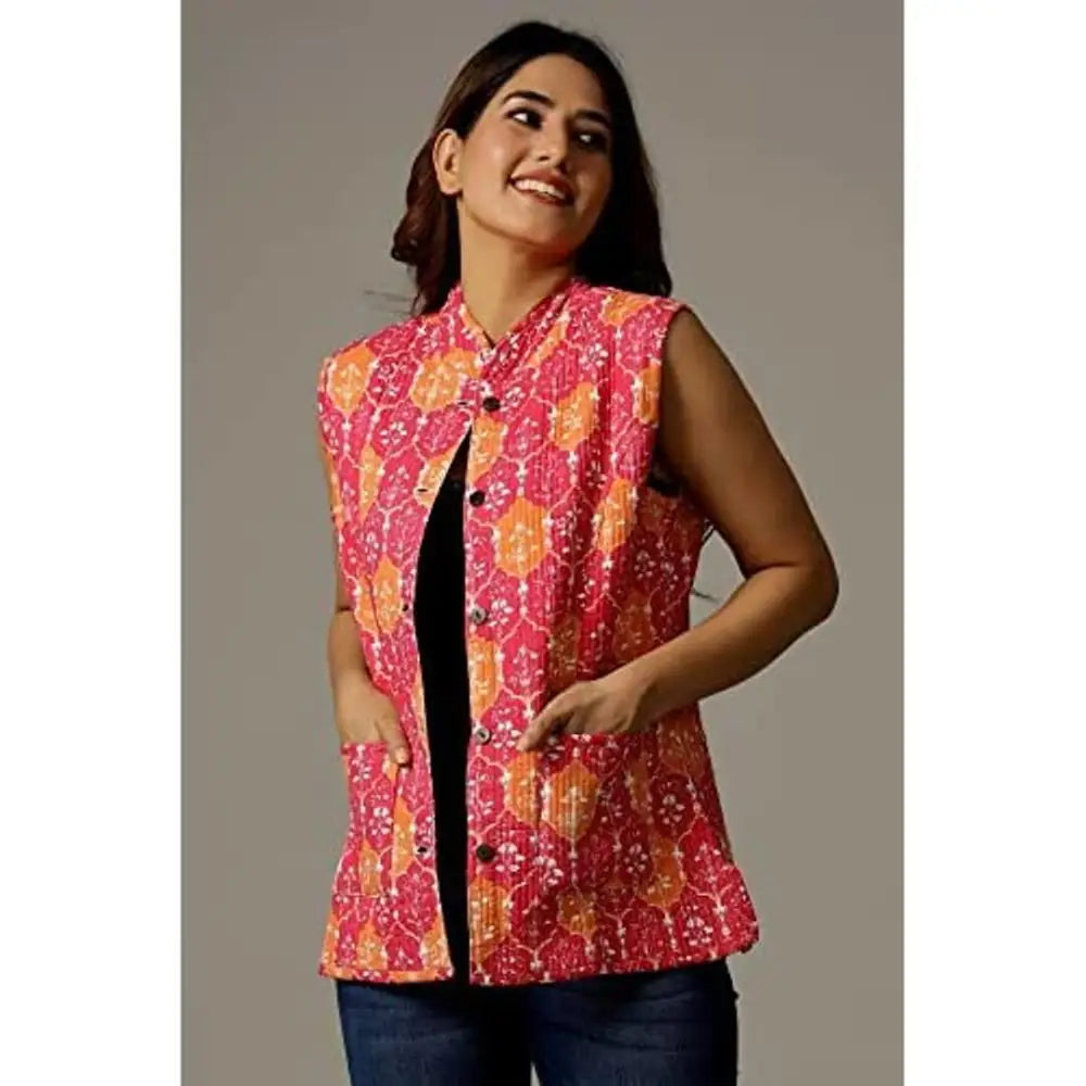 Ravaiyaa - Attitude is everything Women's Floral Printed Reversible Ja