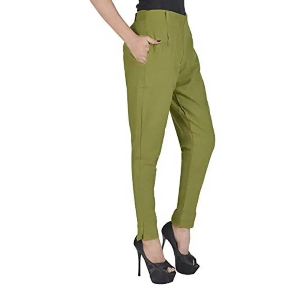 Ruhfab Women's Regular Fit Trousers/Pants Slim Fit Straight Casual Tro