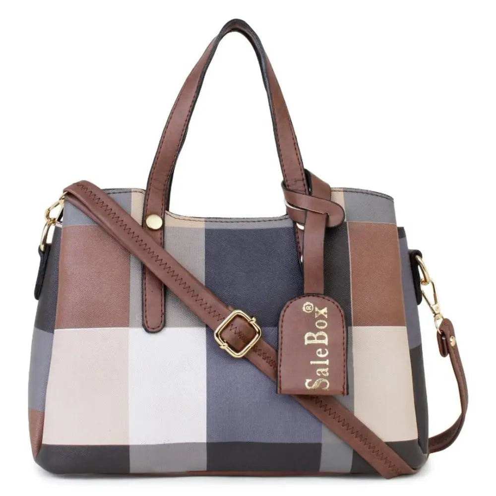 SaleBox Printed Womens Handbag(Big Check)