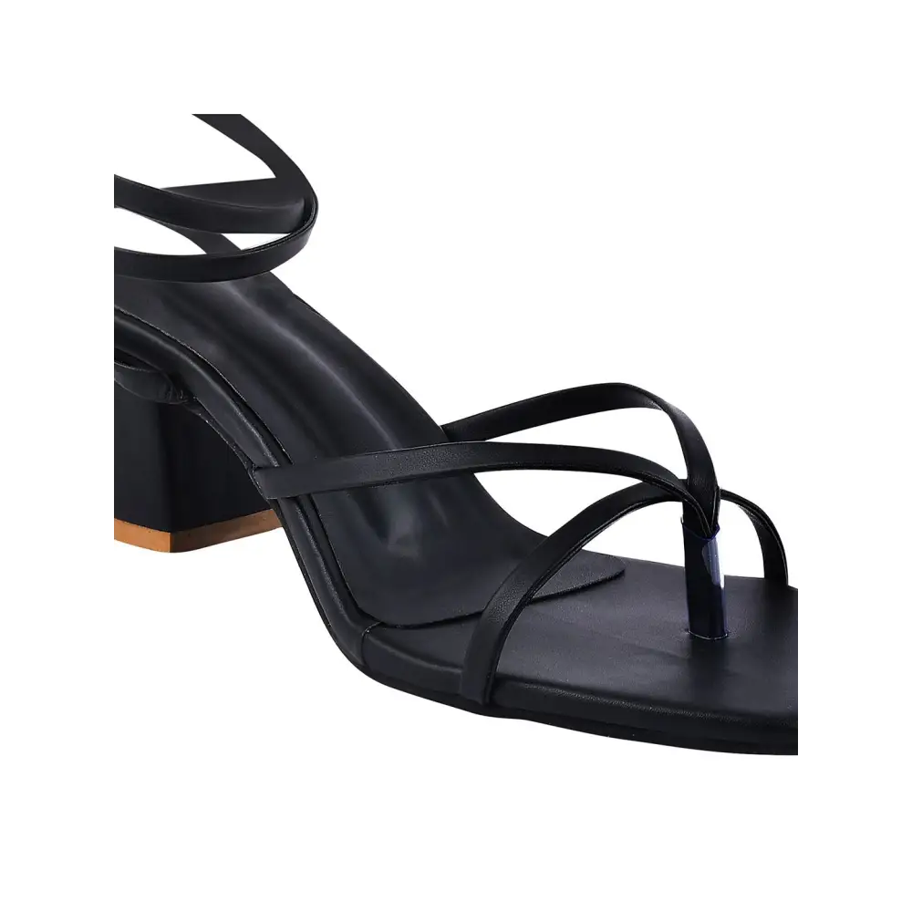 Shoetopia Women Black Heels Sandal