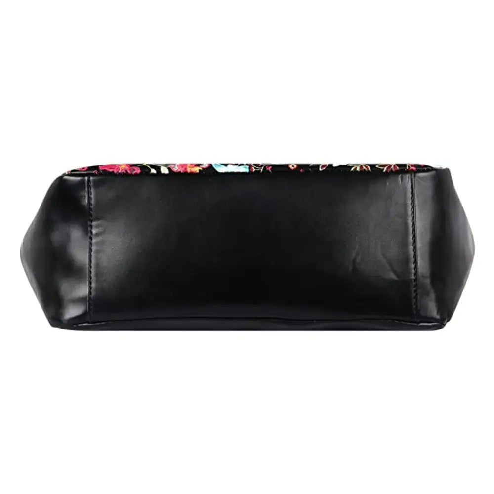 Stylish Black Artificial Leather Printed Handbags For Women