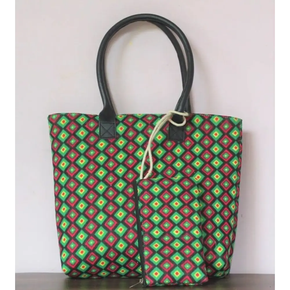 Stylish Fabric Self Pattern Handbags For Women And Girls