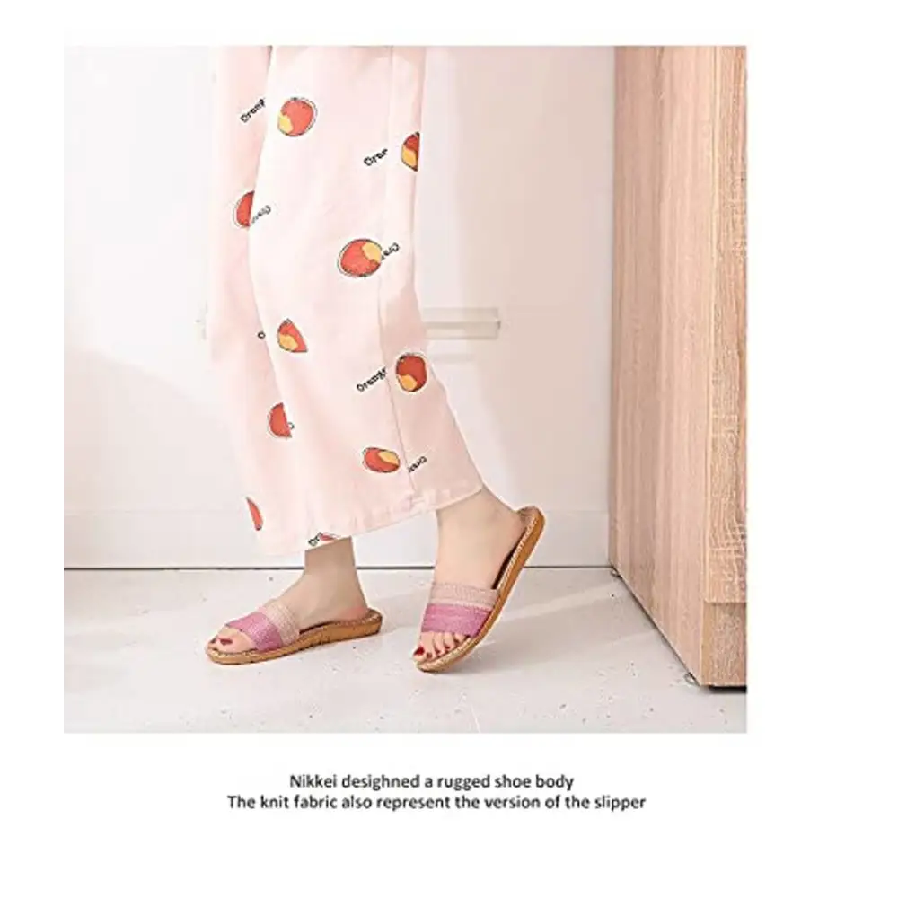 Stylish Pink Jute Slippers For Women