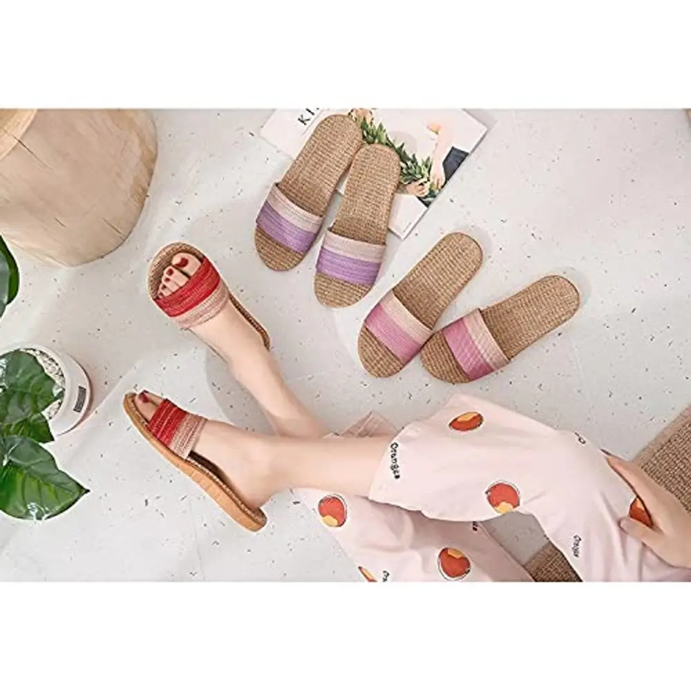 Stylish Purple Jute Slippers For Women