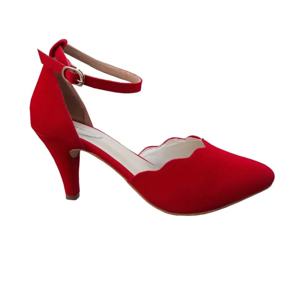 Super Suede Red  Heels KE108