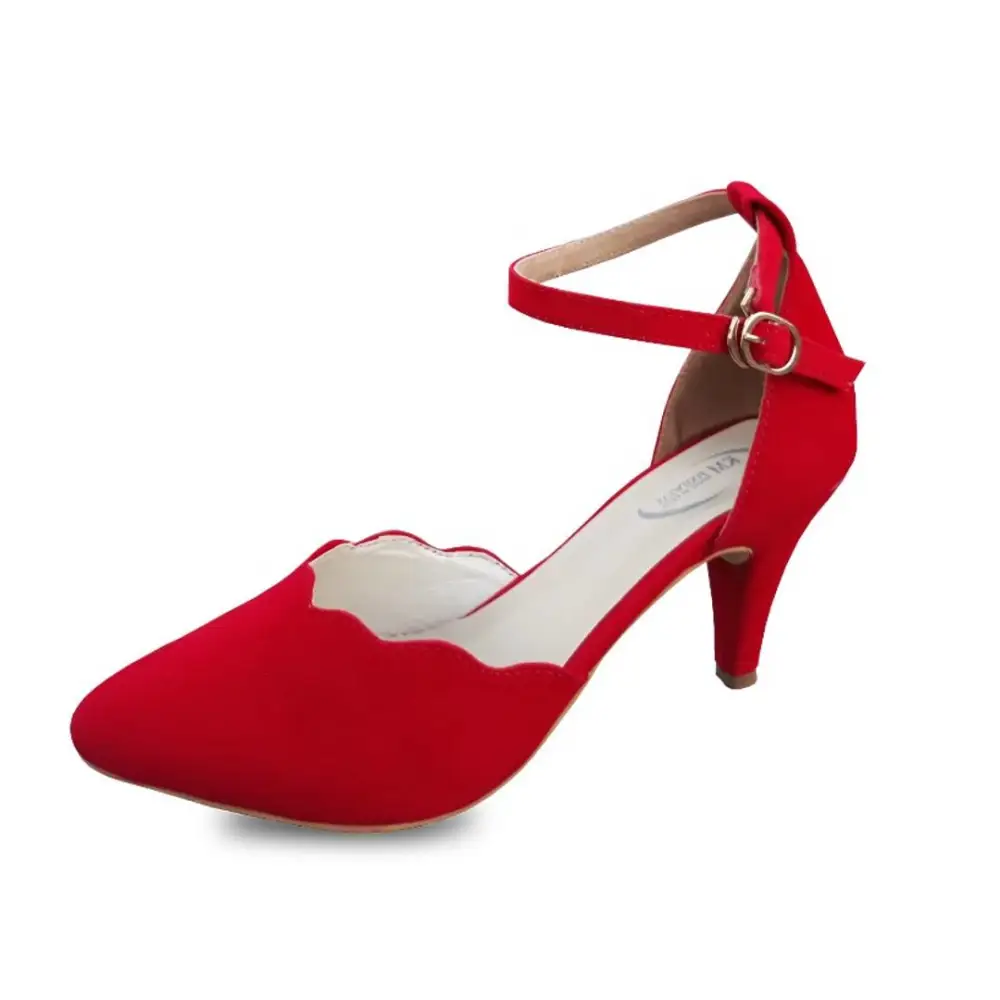 Super Suede Red  Heels KE108