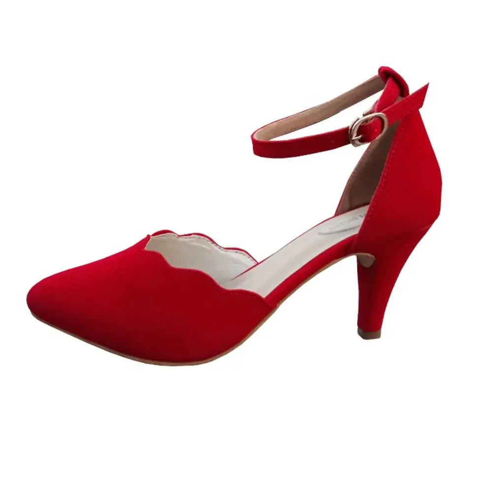 Super Suede Red  Heels KE108