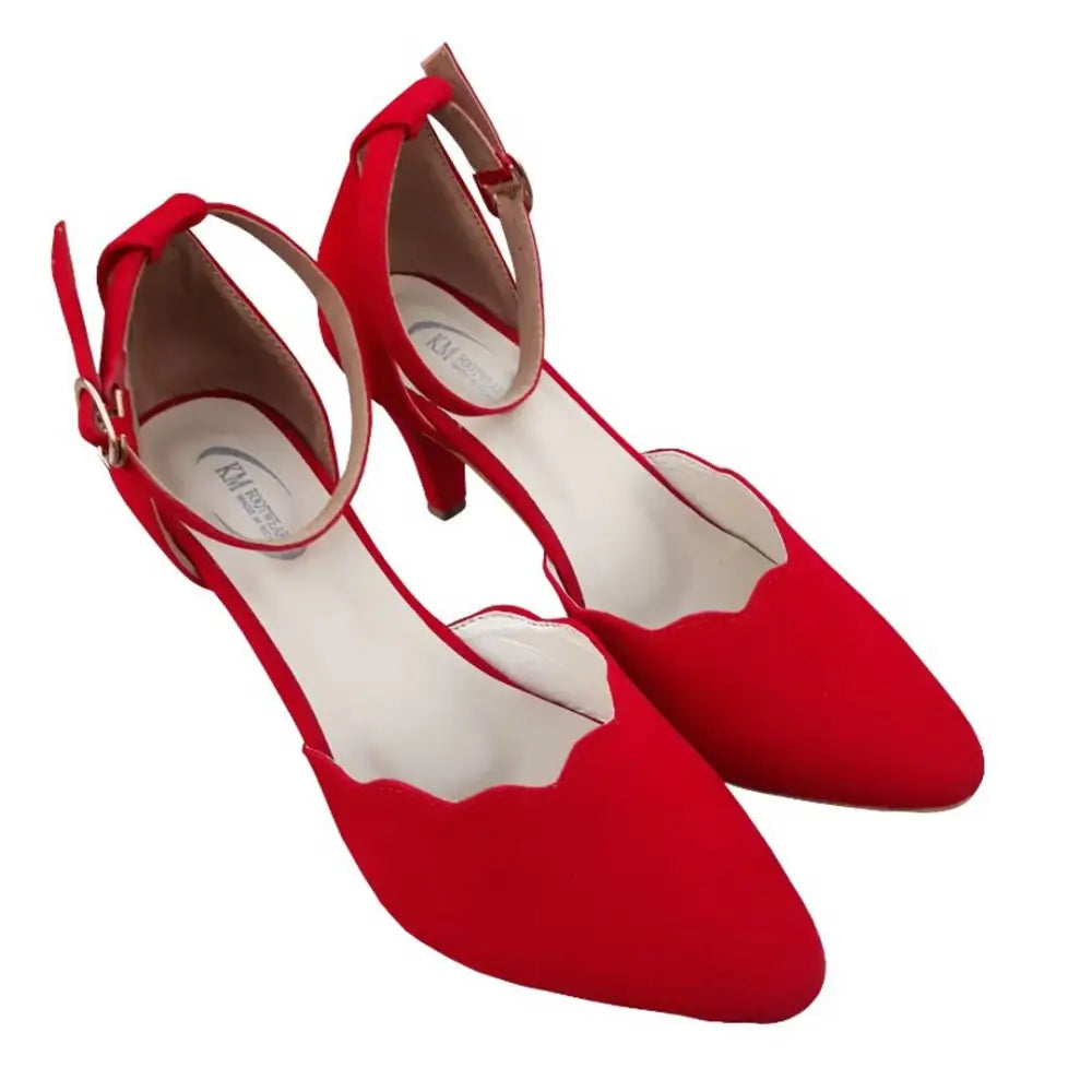 Super Suede Red  Heels KE108