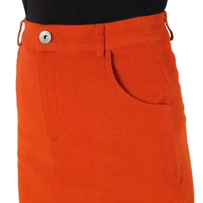 TRENDARREST Women's Cotton Solid Pencil Skirt